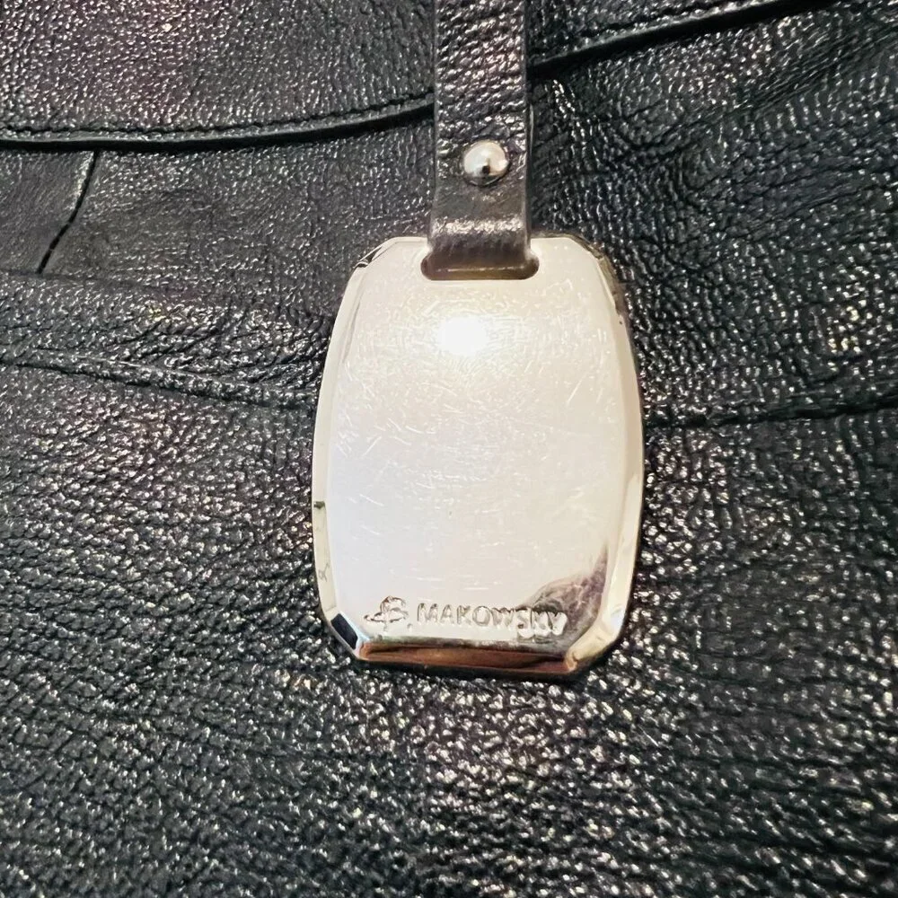 B. Makowsky black leather shoulder bag - Picture 6 of 16